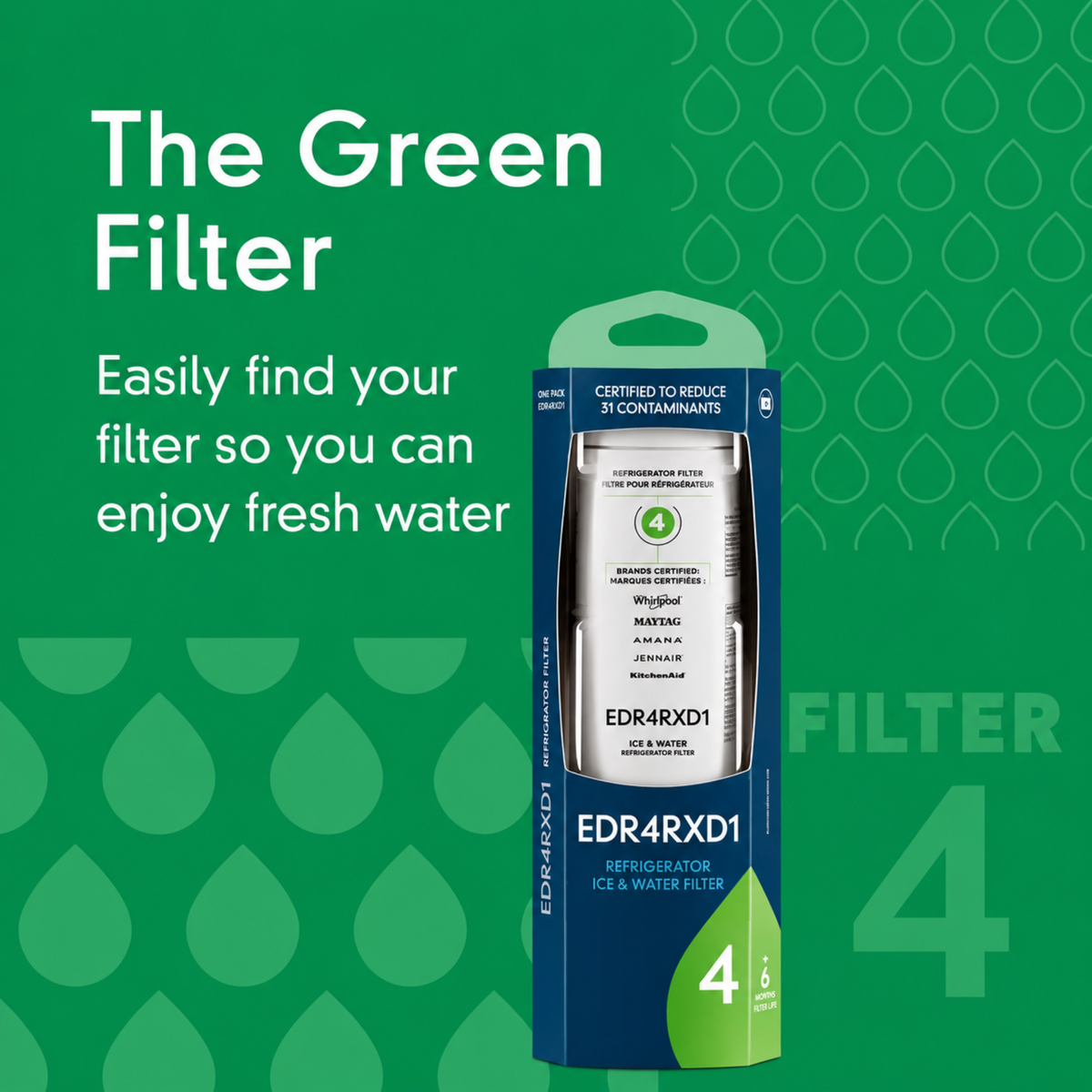 EDR4RXD1 Refrigerator Water Filter Ice & Water – Pack of 2 - additional image 3